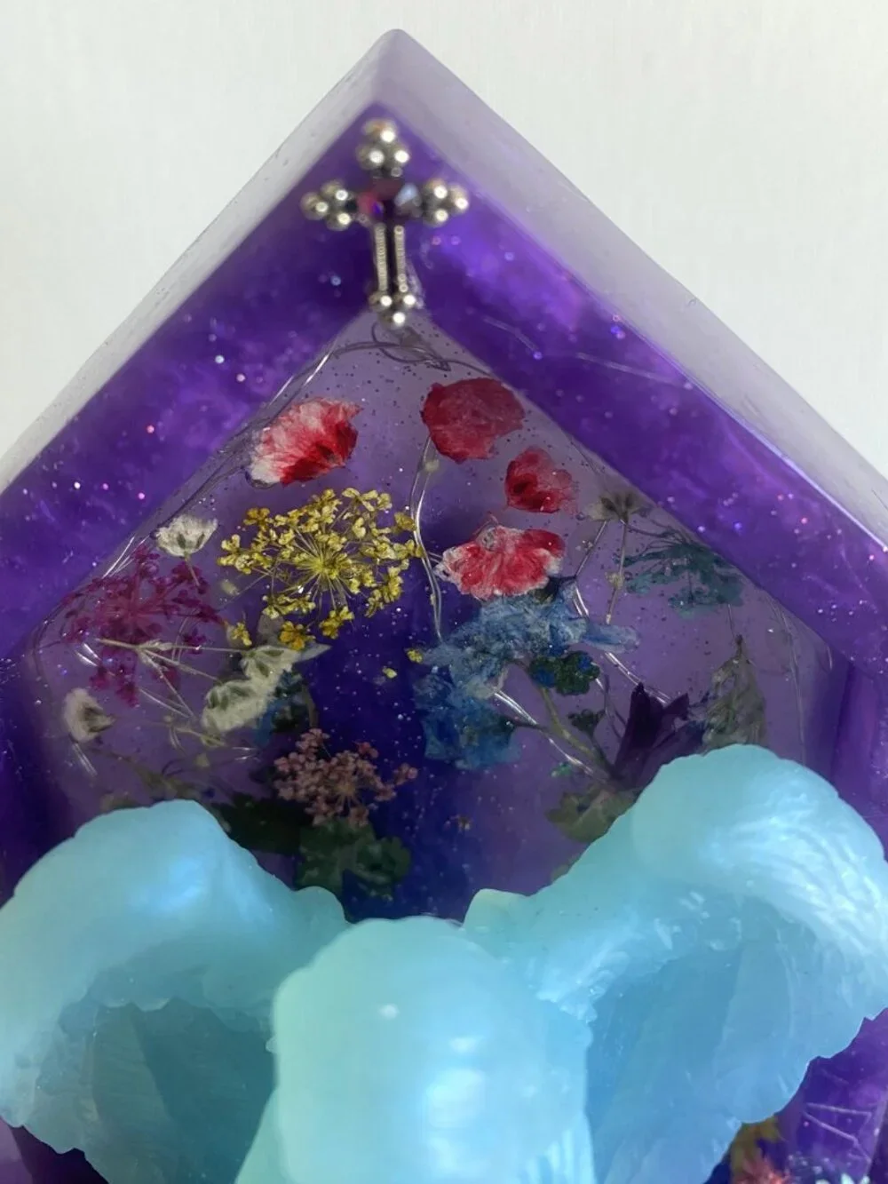 Blue Angel Dual LED Resin Night Light Christian Decor Guardian Angel Gift